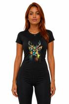 Baby Look Animal Preto Estilosa TAMANHO:GGCOR:PRETO