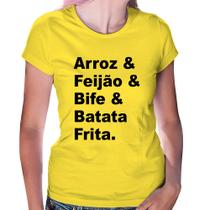 Baby Look Arroz & Feijão & Bife & Batata Frita - Foca na Moda