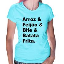 Baby Look Arroz & Feijão & Bife & Batata Frita - Foca na Moda