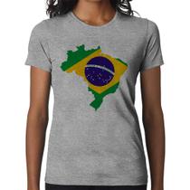 Baby Look Bandeira Brasil Mapa - Foca na Moda