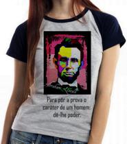 Baby look blusa feminina ou Camiseta unissex Abraham Lincoln