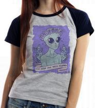 Baby look blusa feminina ou Camiseta unissex Alien cute
