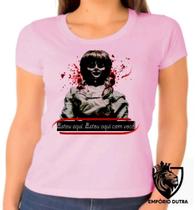 Baby look blusa Feminina ou Camiseta Unissex Annabelle filme terror boneca Baby look blusa Feminina ou Camiseta Unissex Annabelle filme terror boneca