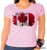 Baby look blusa Feminina ou Camiseta Unissex bandeira Canadá america norte