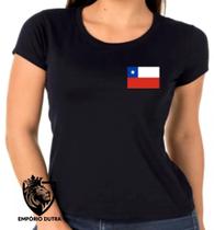 Baby look blusa Feminina ou Camiseta Unissex bandeira Chile america latina