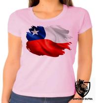 Baby look blusa Feminina ou Camiseta Unissex bandeira Chile america latina