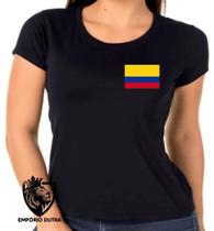 Baby look blusa Feminina ou Camiseta Unissex bandeira Colu00f4mbia america latina
