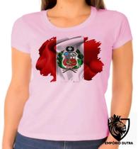 Baby look blusa Feminina ou Camiseta Unissex bandeira Peru america latina