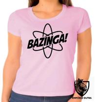 Baby look blusa Feminina ou Camiseta Unissex Bazinga átomo big bang theory