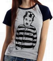 Baby look blusa feminina ou Camiseta unissex Charlie Chaplin Ator