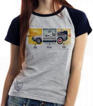 Baby look blusa feminina ou Camiseta unissex De volta para o futuro DeLorean em quadros