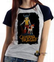 Baby look blusa feminina ou Camiseta unissex Dungeons e Dragons caverna do dragão Hank Uni