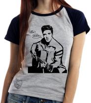 Baby Look Blusa Feminina ou Camiseta Unissex Elvis Presley guitar