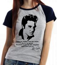 Baby look blusa feminina ou Camiseta unissex Elvis Presley Love me tender Baby look blusa feminina ou Camiseta unissex Elvis Presley Love me tender