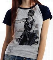 Baby look blusa feminina ou Camiseta unissex Exterminador do Futuro Sarah Connor