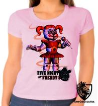 Baby look blusa Feminina ou Camiseta Unissex Five Night at Freddys Circusbaby Baby look blusa Feminina ou Camiseta Unissex Five Night at Freddys Circusbaby