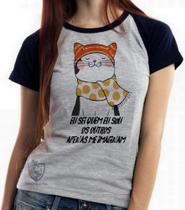 Baby look blusa feminina ou Camiseta unissex Gato eu sei quem eu sou