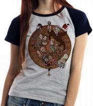 Baby look blusa feminina ou Camiseta unissex Gravity Falls círculo todos