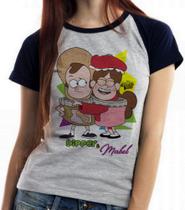 Baby look blusa feminina ou Camiseta unissex Gravity Falls Mabel Dipper