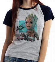 Baby look blusa feminina ou Camiseta unissex Groot controle