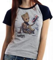 Baby look blusa feminina ou Camiseta unissex Groot fita