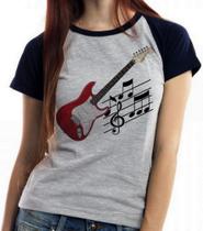 Baby look blusa feminina ou Camiseta unissex Guitarra Instrumento