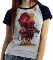 Baby look blusa feminina ou Camiseta unissex Hellboy