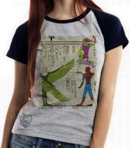 Baby look blusa feminina ou Camiseta unissex Hieróglifos Homem Aranha