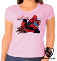Baby look blusa Feminina ou Camiseta Unissex Homem Aranha mãos spider man
