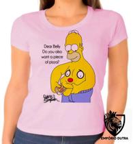 Baby look blusa Feminina ou Camiseta Unissex Homer Simpsons pizza barriga comendo Baby look blusa Feminina ou Camiseta Unissex Homer Simpsons pizza barriga comendo