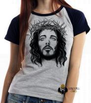 Baby look blusa feminina ou Camiseta unissex Jesus coroa espinhos