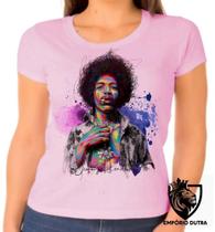 Baby look blusa Feminina ou Camiseta Unissex Jimmy Hendrix colorido rock guitarra Baby look blusa Feminina ou Camiseta Unissex Jimmy Hendrix colorido rock guitarra