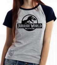 Baby look blusa feminina ou Camiseta unissex Jurassic Park logo