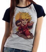 Baby look blusa feminina ou Camiseta unissex Ken Street Fighter