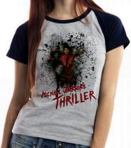 Baby look blusa feminina ou Camiseta unissex Michael Jackson thriller