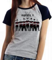 Baby look blusa feminina ou Camiseta unissex monsta x bts