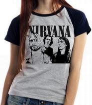 Baby look blusa feminina ou Camiseta unissex Nirvana