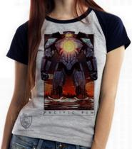Baby look blusa feminina ou Camiseta unissex Pacific Rim Circulo de Fogo