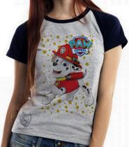 Baby look blusa feminina ou Camiseta unissex Patrulha Canina Marshall