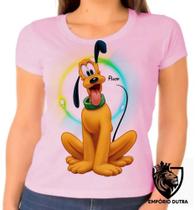 Baby look blusa Feminina ou Camiseta Unissex Pluto cachorro pateta mickey