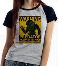 Baby look blusa feminina ou Camiseta unissex Predador cartaz