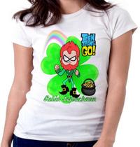 Baby look blusa Feminina ou Camiseta Unissex Robin jovens titãs Leprechaun Baby look blusa Feminina ou Camiseta Unissex Robin jovens titãs Leprechaun