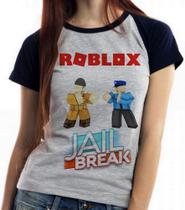 Baby look blusa feminina ou Camiseta unissex Roblox Jail Break
