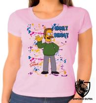 Baby look blusa Feminina ou Camiseta Unissex simpsons flanders iddily diddly Baby look blusa Feminina ou Camiseta Unissex simpsons flanders iddily diddly