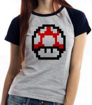 Baby look blusa feminina ou Camiseta unissex Super Mario Mushroom Baby look blusa feminina ou Camiseta unissex Super Mario Mushroom