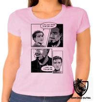 Baby look blusa Feminina ou Camiseta Unissex Tony stark homem ferro vs aranha spiderman