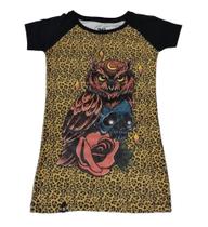 Baby Look Blusinha Coruja Caveira oncinha Freedom estrela BM Baby Look Blusinha Coruja Caveira oncinha Freedom estrela BM