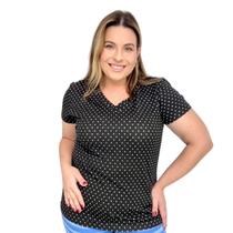 Baby Look Blusinha Feminina Básica Lisa Decote V Estampas