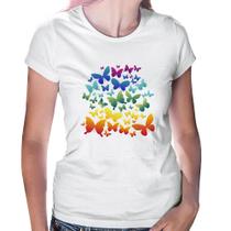 Baby Look Borboletas Coloridas - Foca na Moda