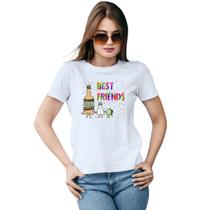 Baby Look Carnaval Best Friends Tequila Personalizada Feminina Adulto Algodão com Poliéster